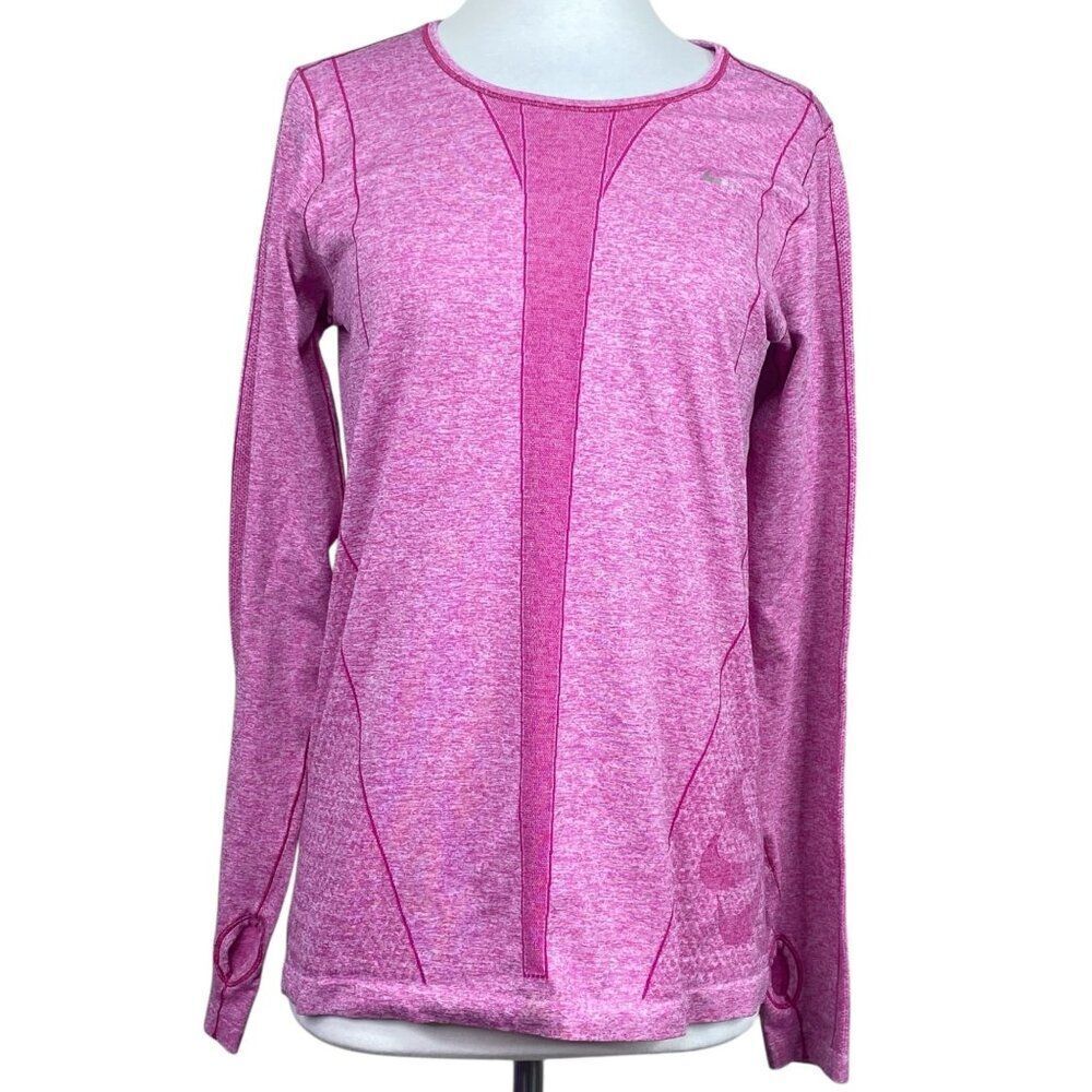 Nike Dri-Fit Pink Long Sleeve Fitted Top